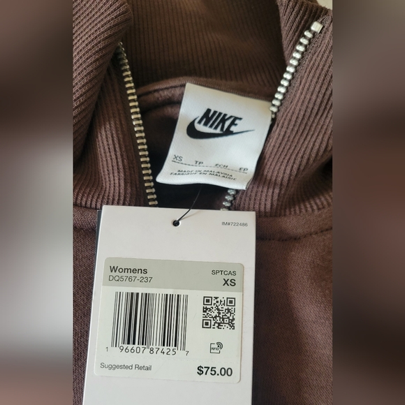 Nike Chocolate Brown Women's Quarter-Zip Top - Picture 4 of 4